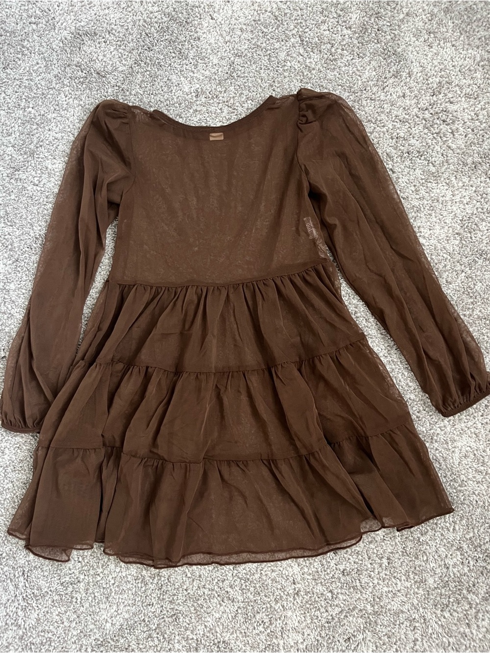 Girls Brown Tiered Long-Sleeve Lyrical/Contemporary Costume